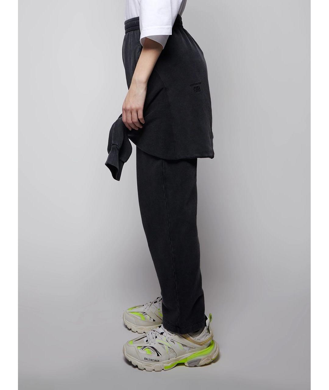 BALENCIAGA Антрацитовые хлопковые прямые брюки, фото 6