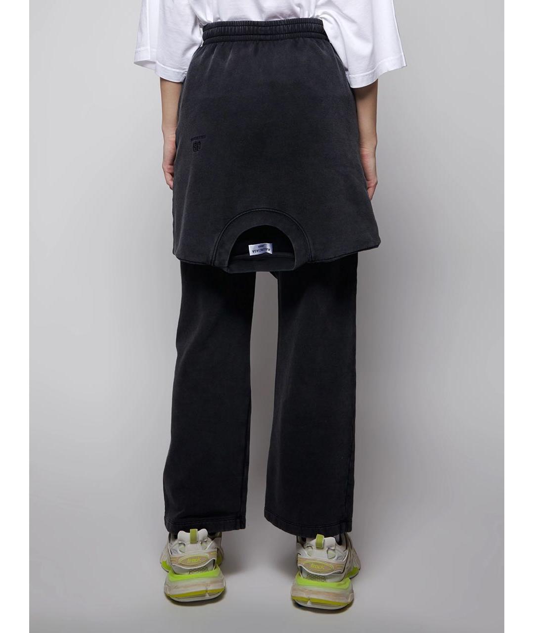 BALENCIAGA Антрацитовые хлопковые прямые брюки, фото 5