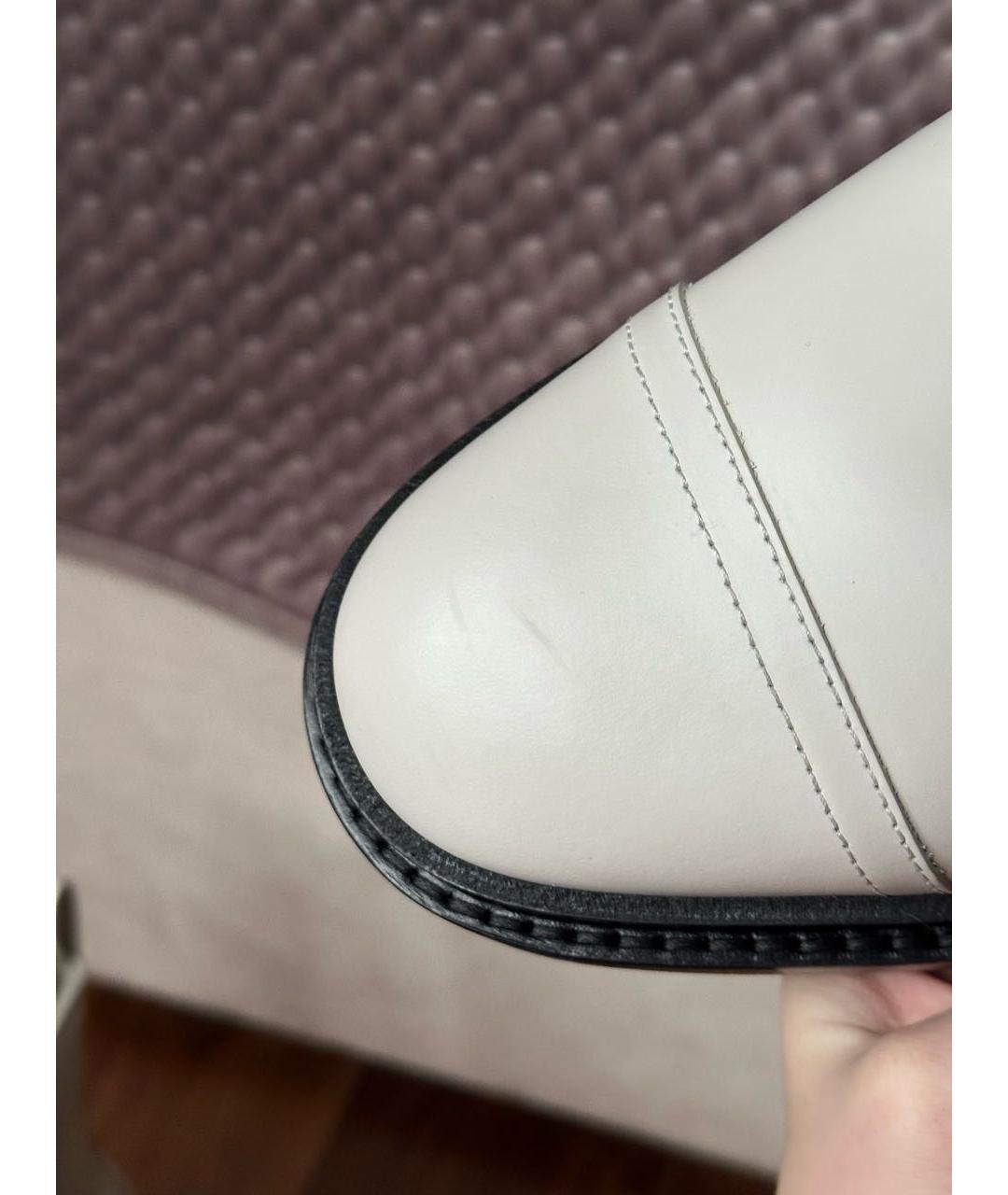 HERMES Бежевые кожаные ботинки, фото 7