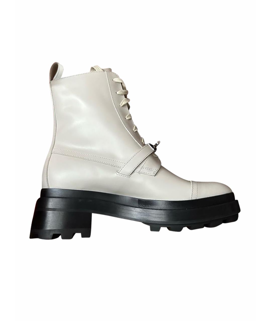 HERMES Бежевые кожаные ботинки, фото 9