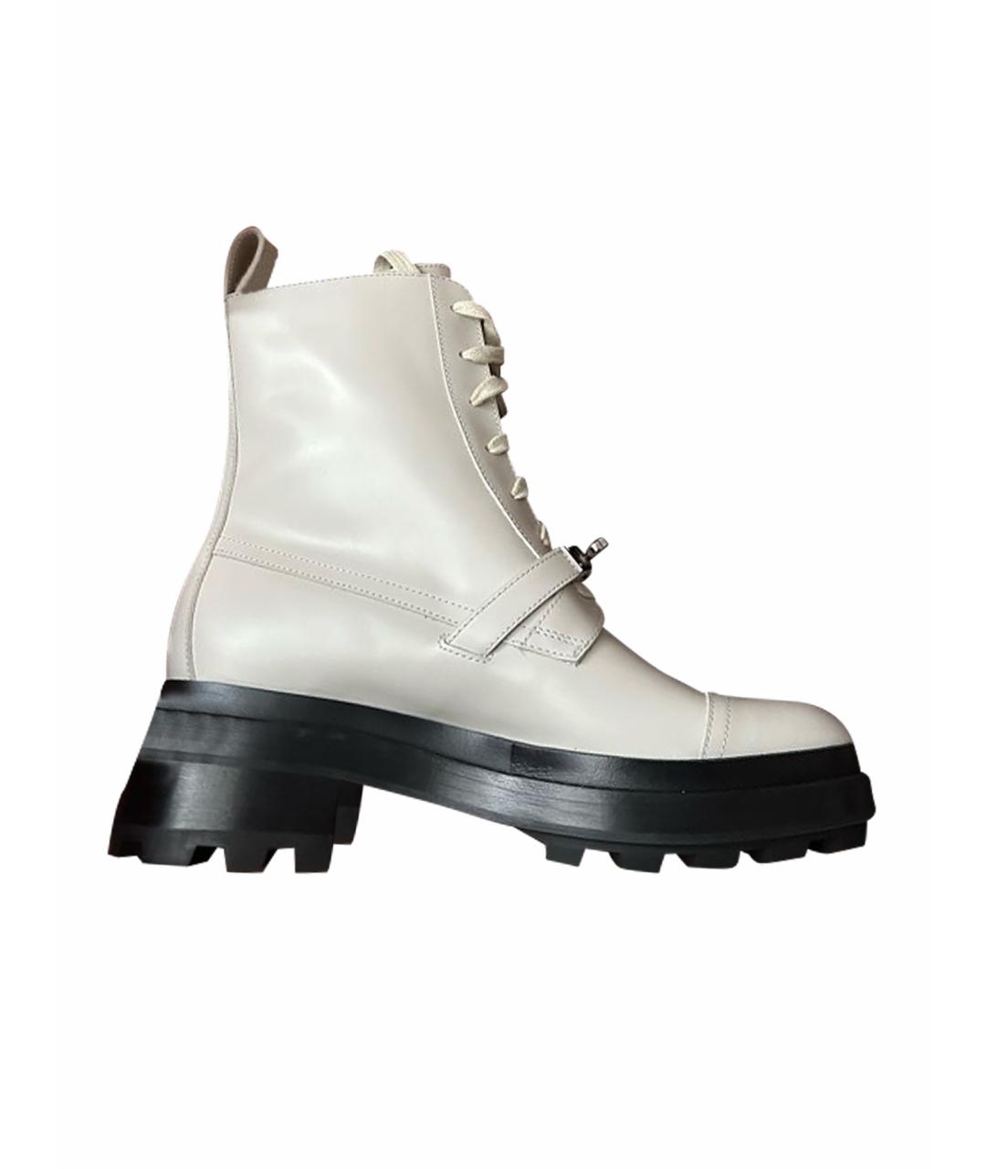 HERMES Бежевые кожаные ботинки, фото 1