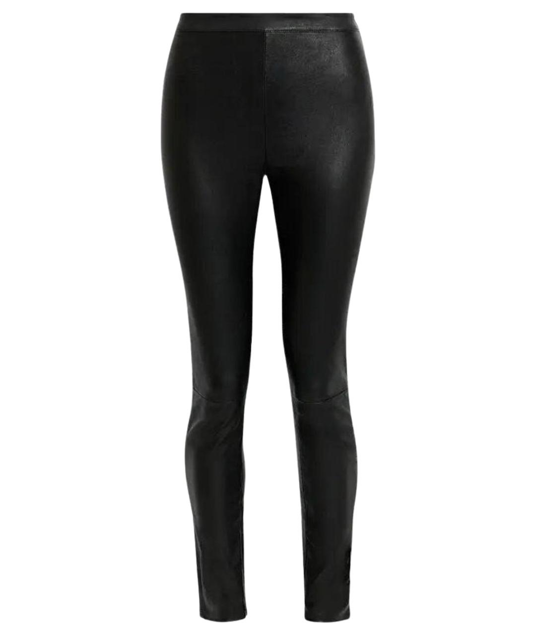 MAJE Черные кожаные брюки узкие, фото 1
