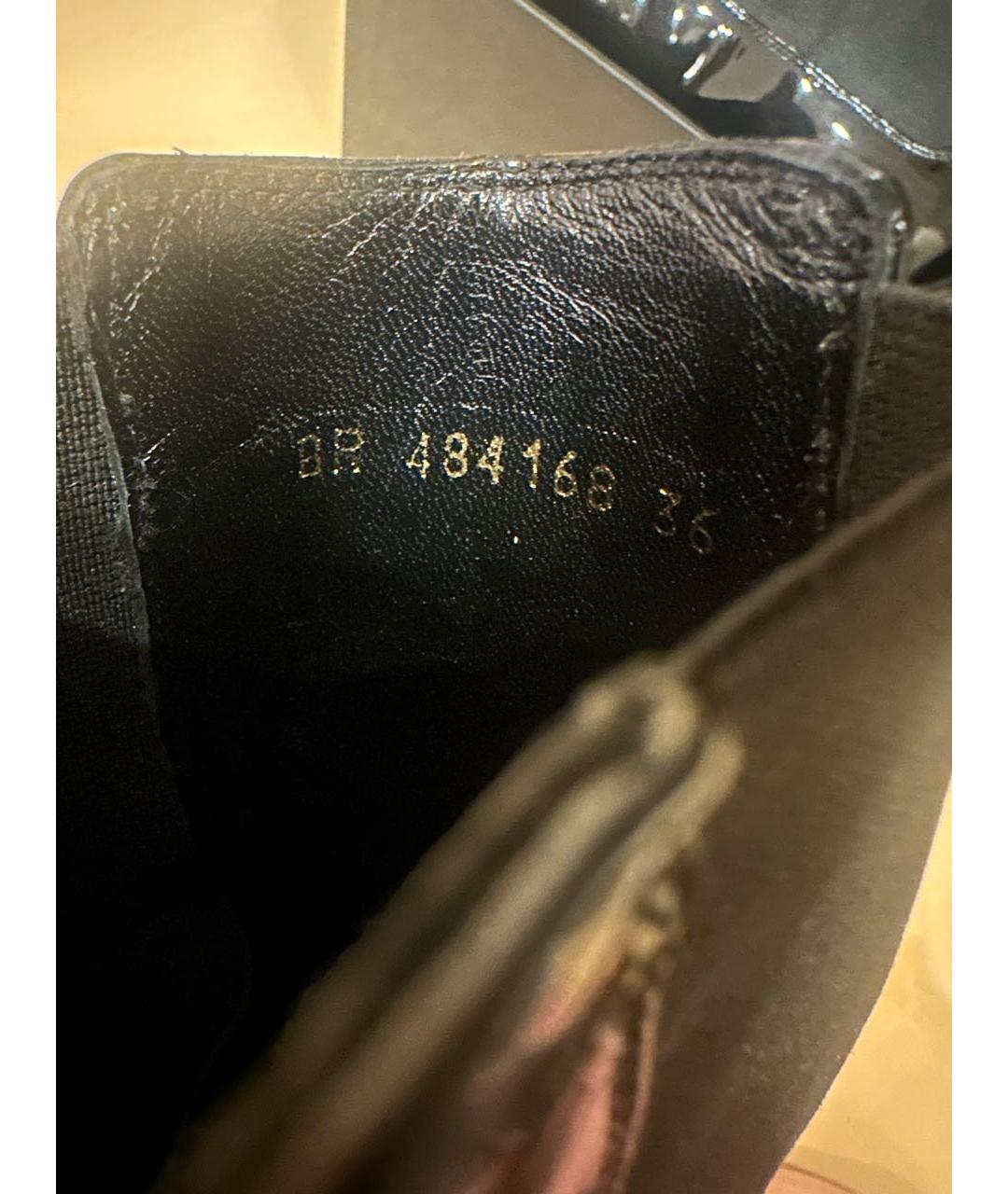 SAINT LAURENT Черные ботильоны из лакированной кожи, фото 6