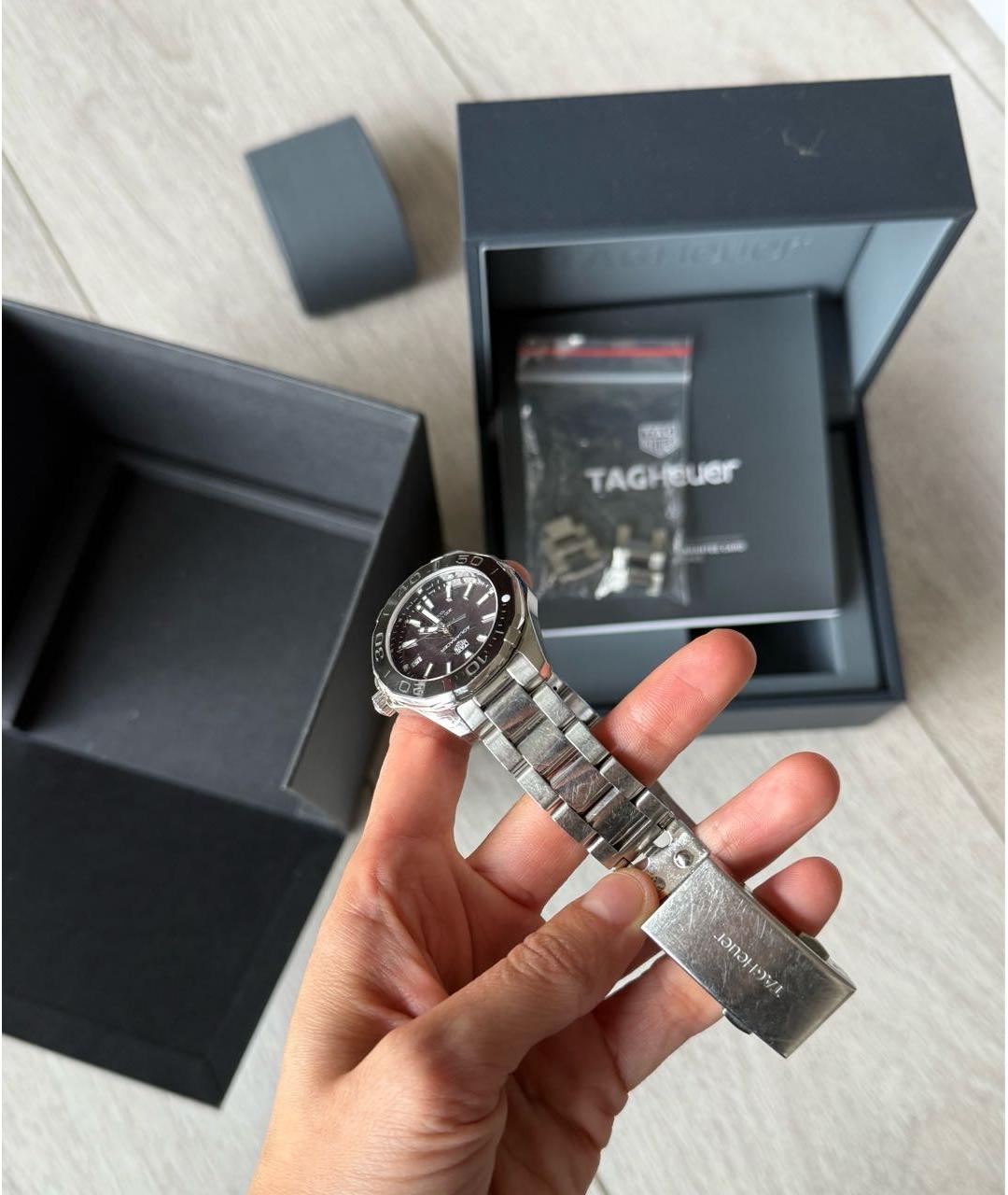 TAG HEUER Серебряные металлические часы, фото 4