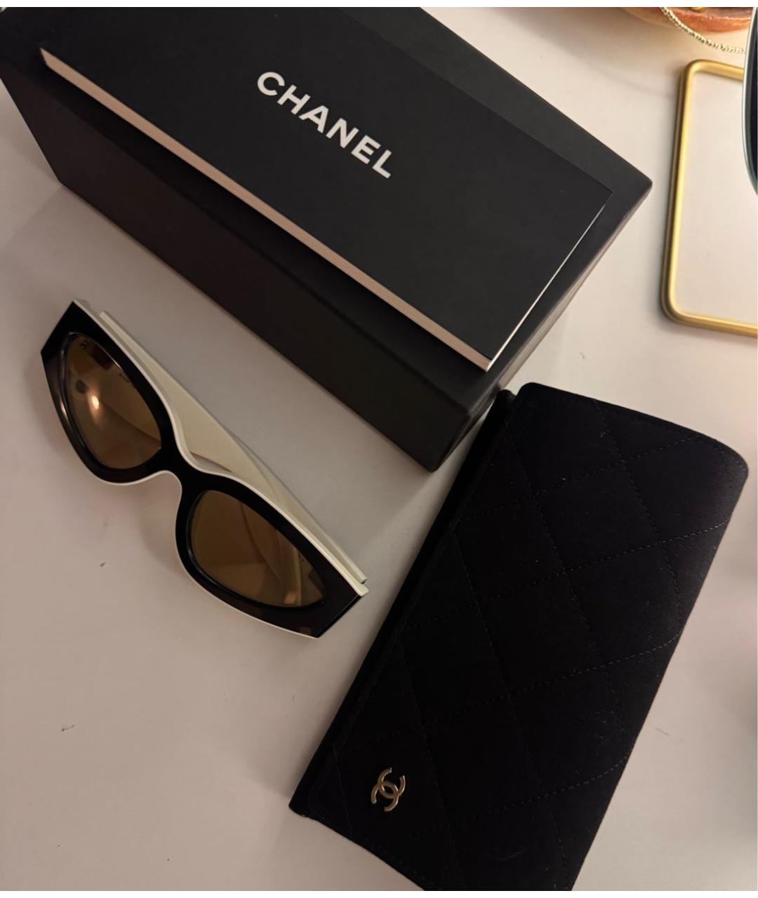 CHANEL Черные пластиковые солнцезащитные очки, фото 3