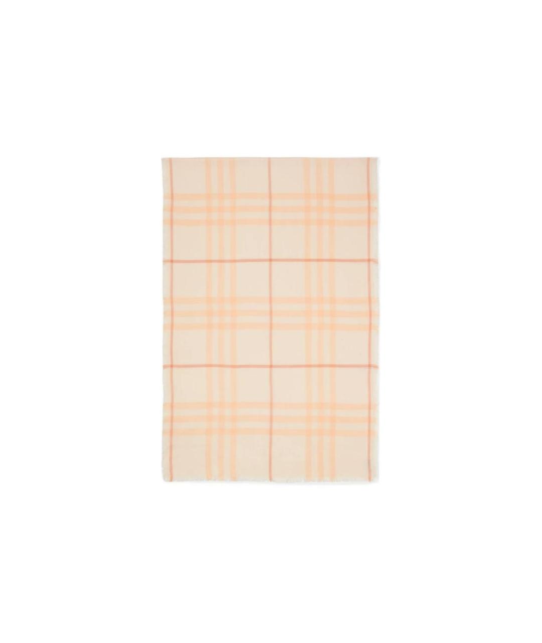 BURBERRY Оранжевый шерстяной шарф, фото 3