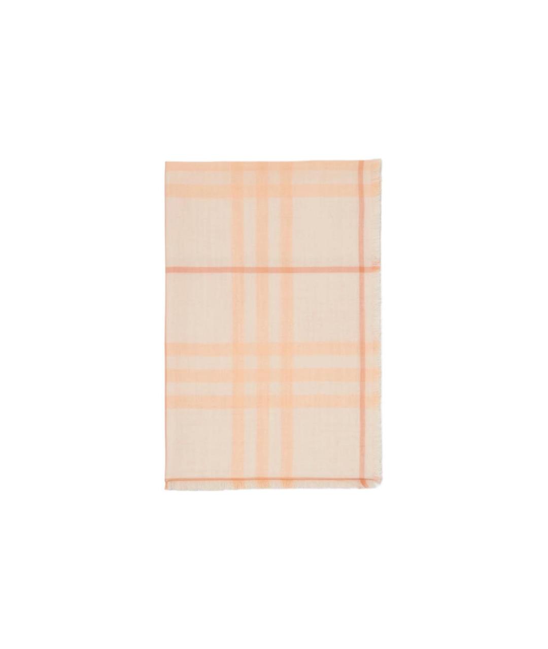 BURBERRY Оранжевый шерстяной шарф, фото 2