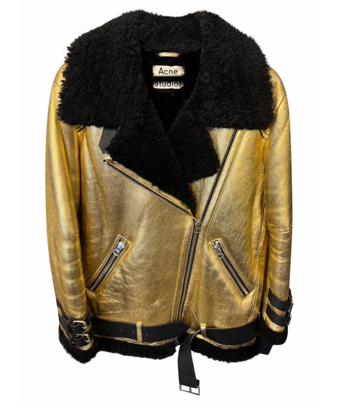 ACNE STUDIOS Золотая кожаная дубленка, фото 1