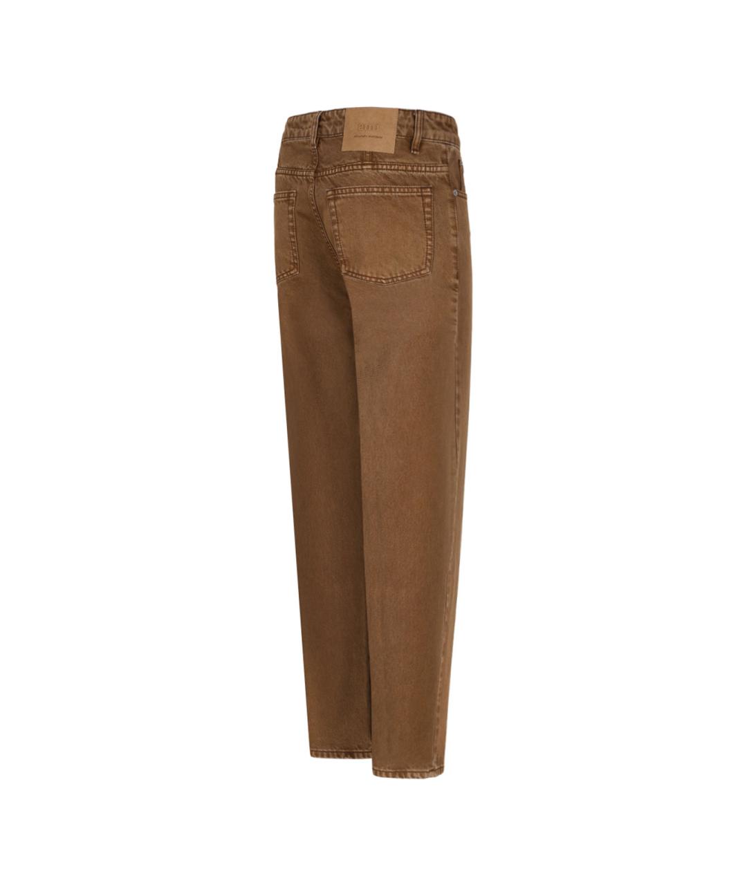 Ami Paris Коричневые хлопковые прямые джинсы, фото 3