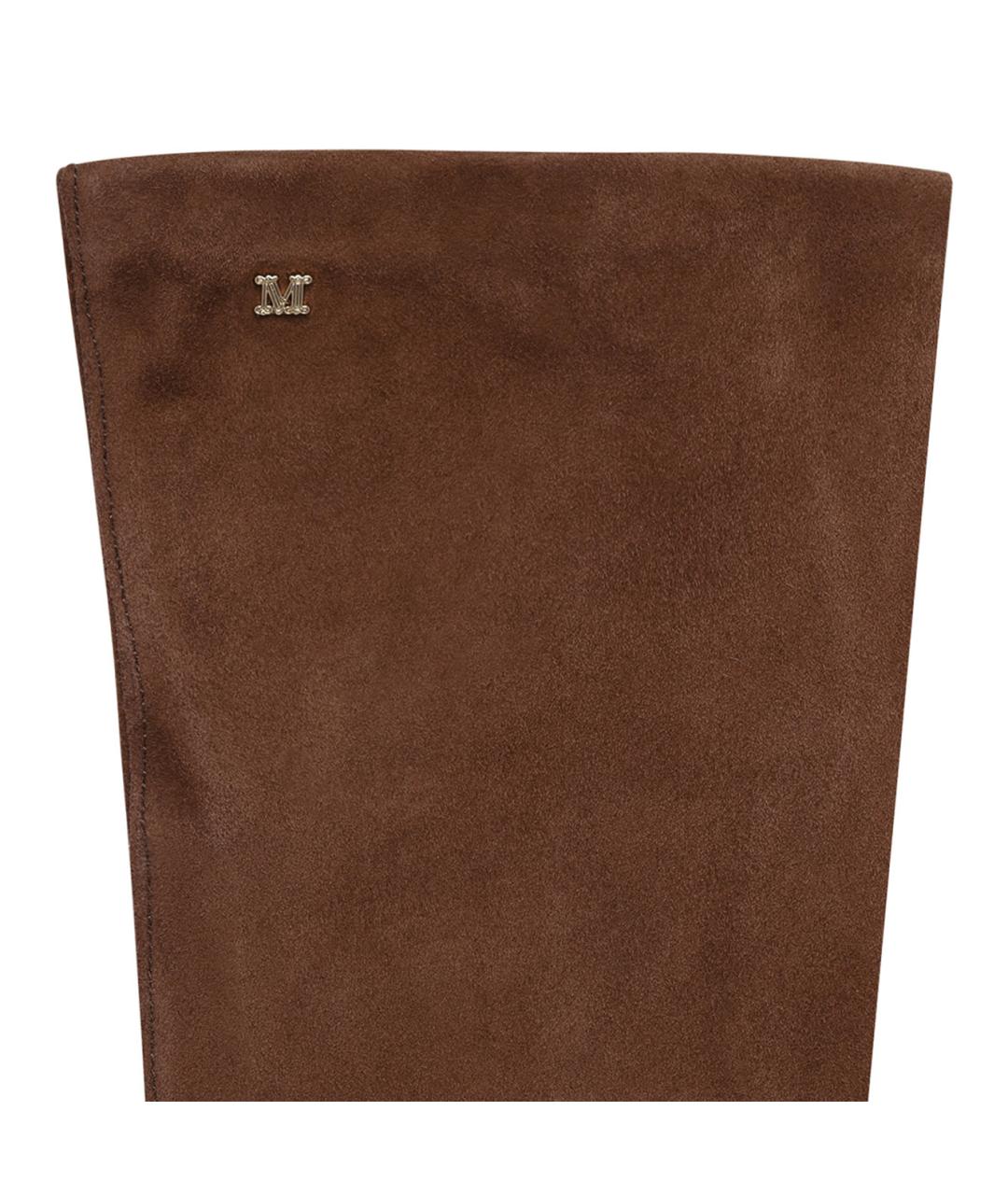 MAX MARA Коричневые кожаные перчатки, фото 3