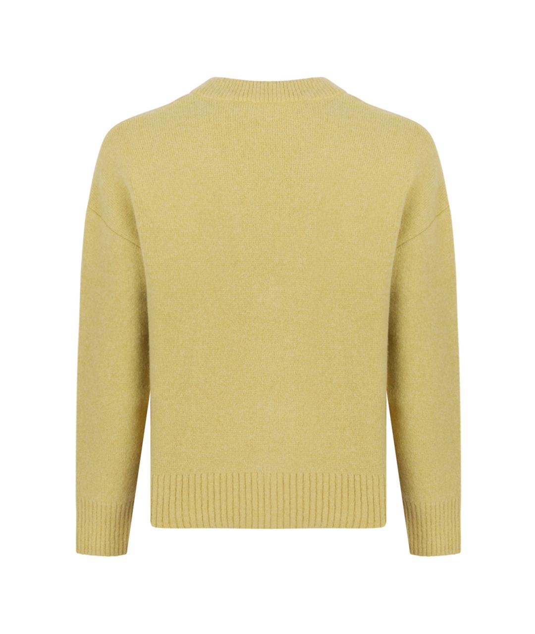 Ami Paris Желтый шерстяной джемпер / свитер, фото 2