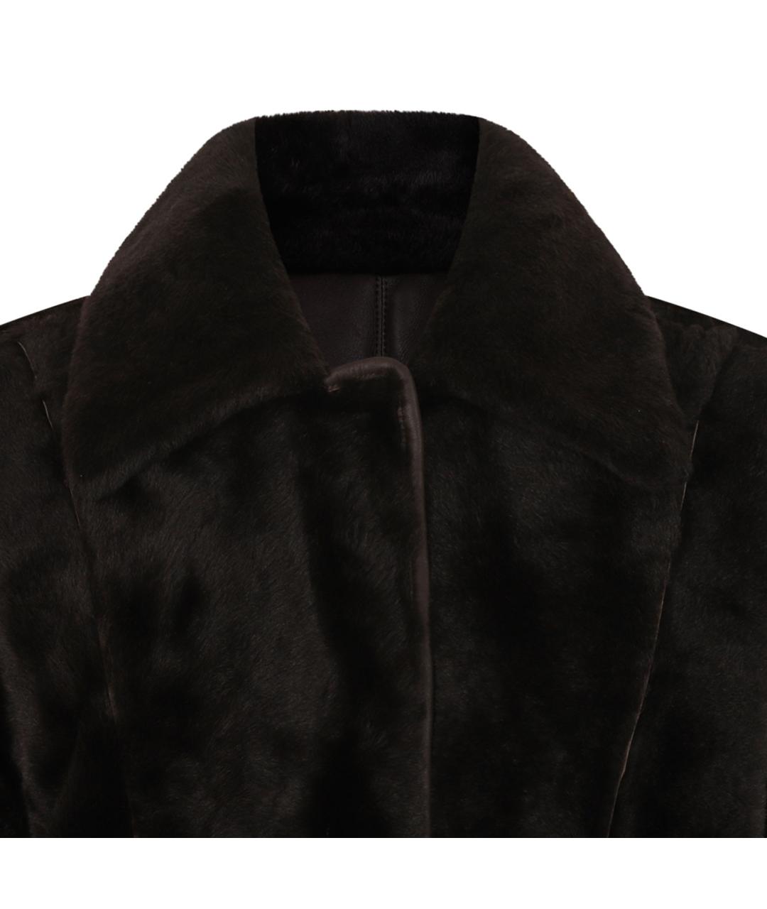 MAX MARA Коричневая кожаная дубленка, фото 3