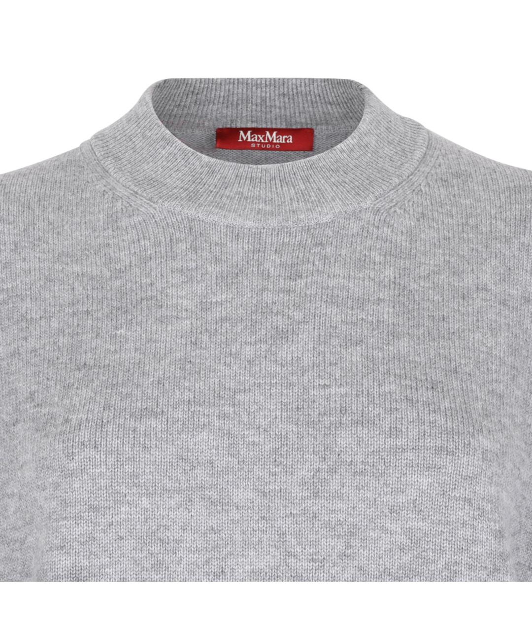 MAX MARA STUDIO Серый шерстяной джемпер / свитер, фото 3
