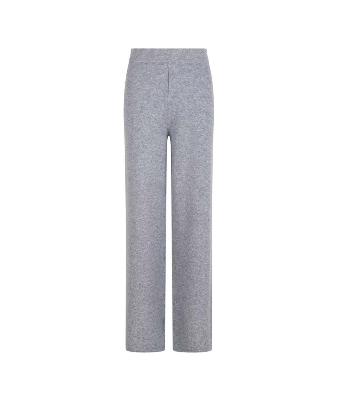 MAX MARA STUDIO Серые шерстяные прямые брюки, фото 1