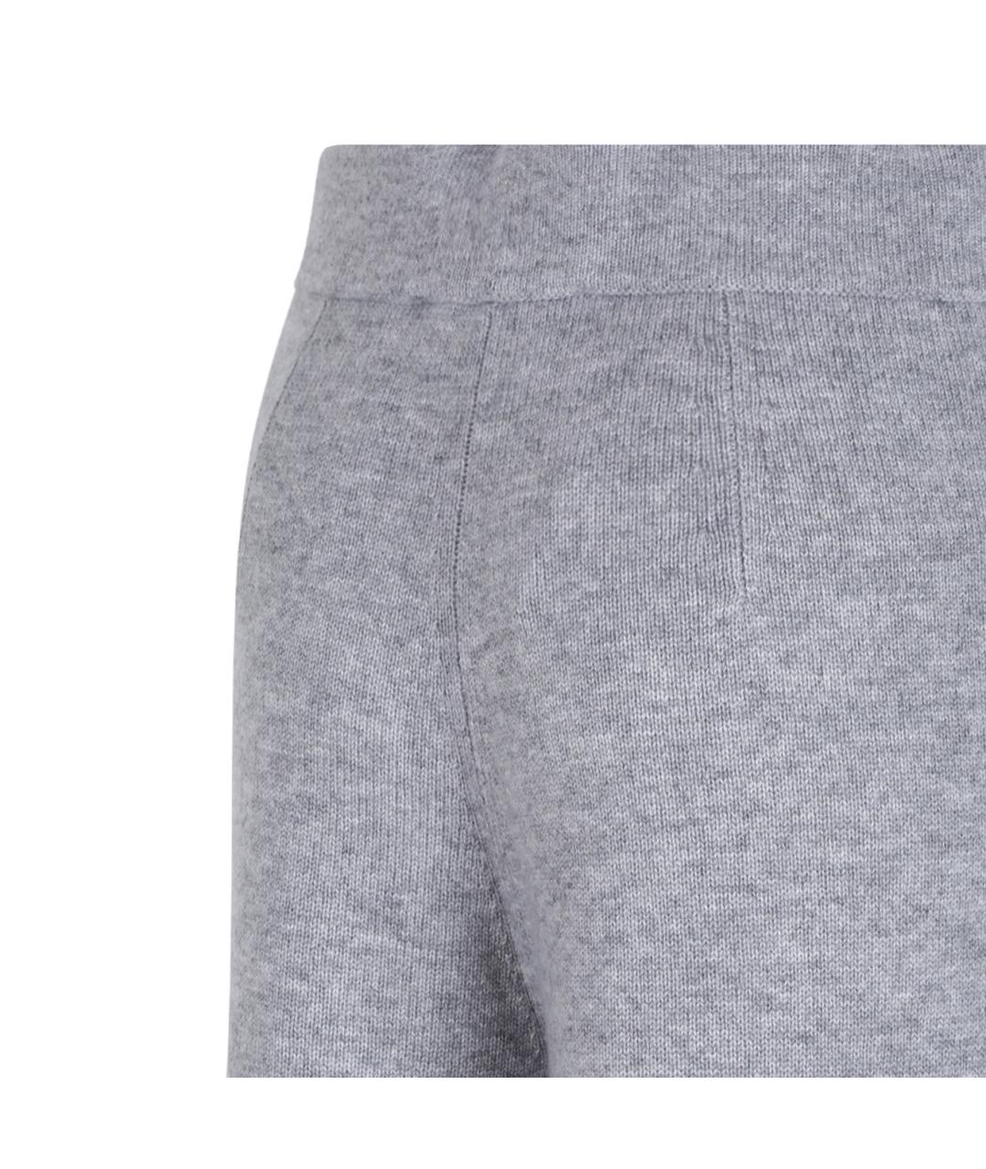 MAX MARA STUDIO Серые шерстяные прямые брюки, фото 4