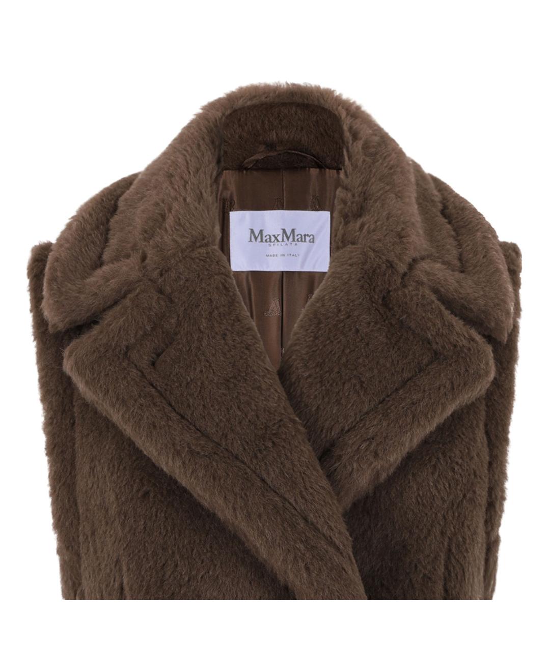 MAX MARA Коричневое шерстяное пальто, фото 3