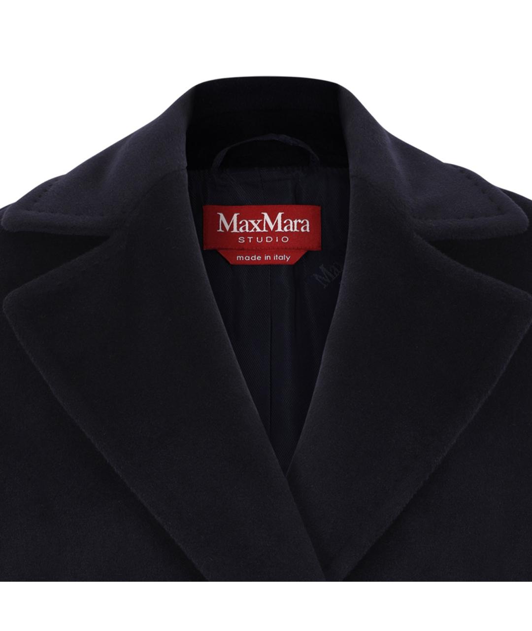 MAX MARA STUDIO Синее шерстяное пальто, фото 3