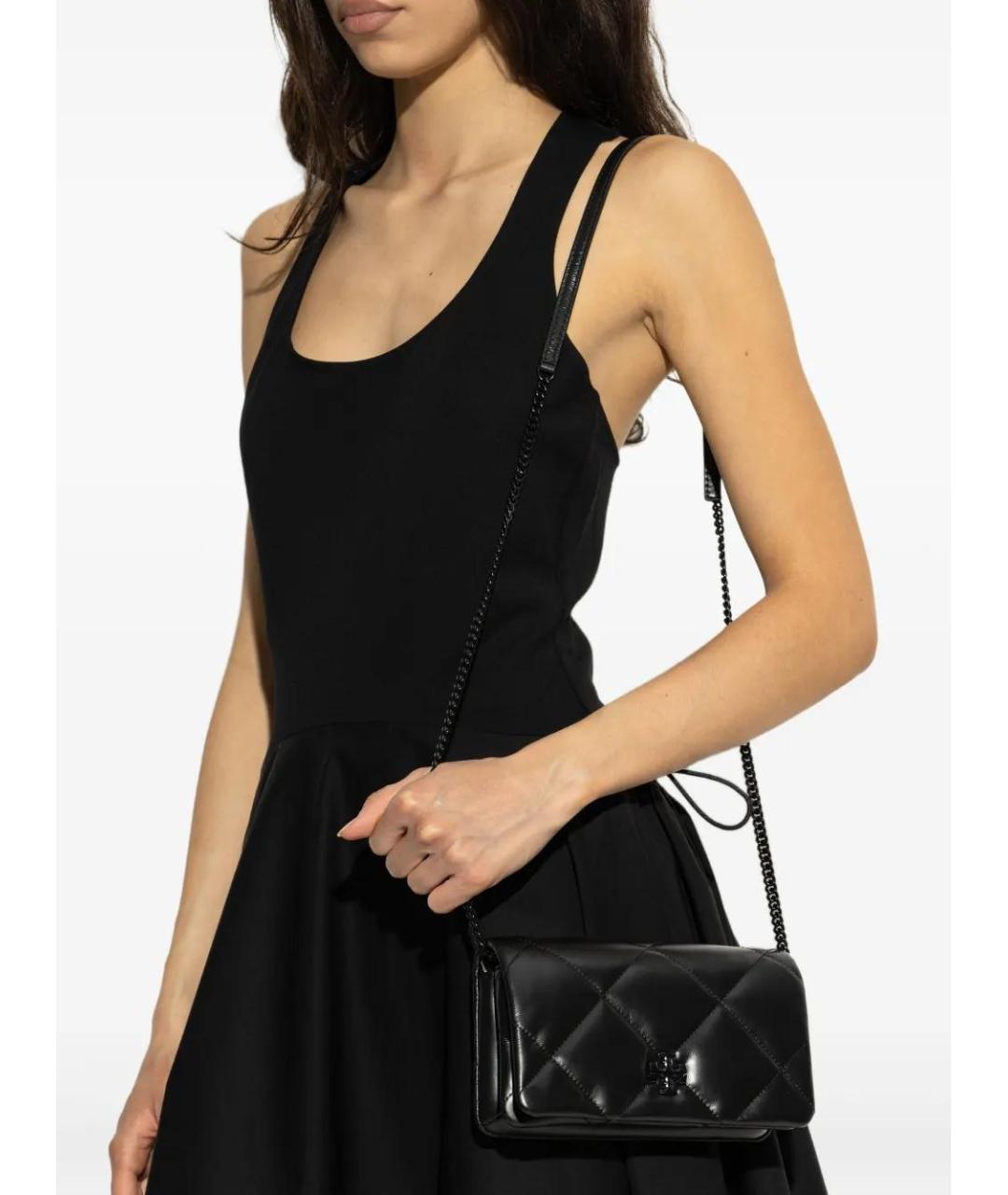 TORY BURCH Черный кожаный кошелек, фото 2