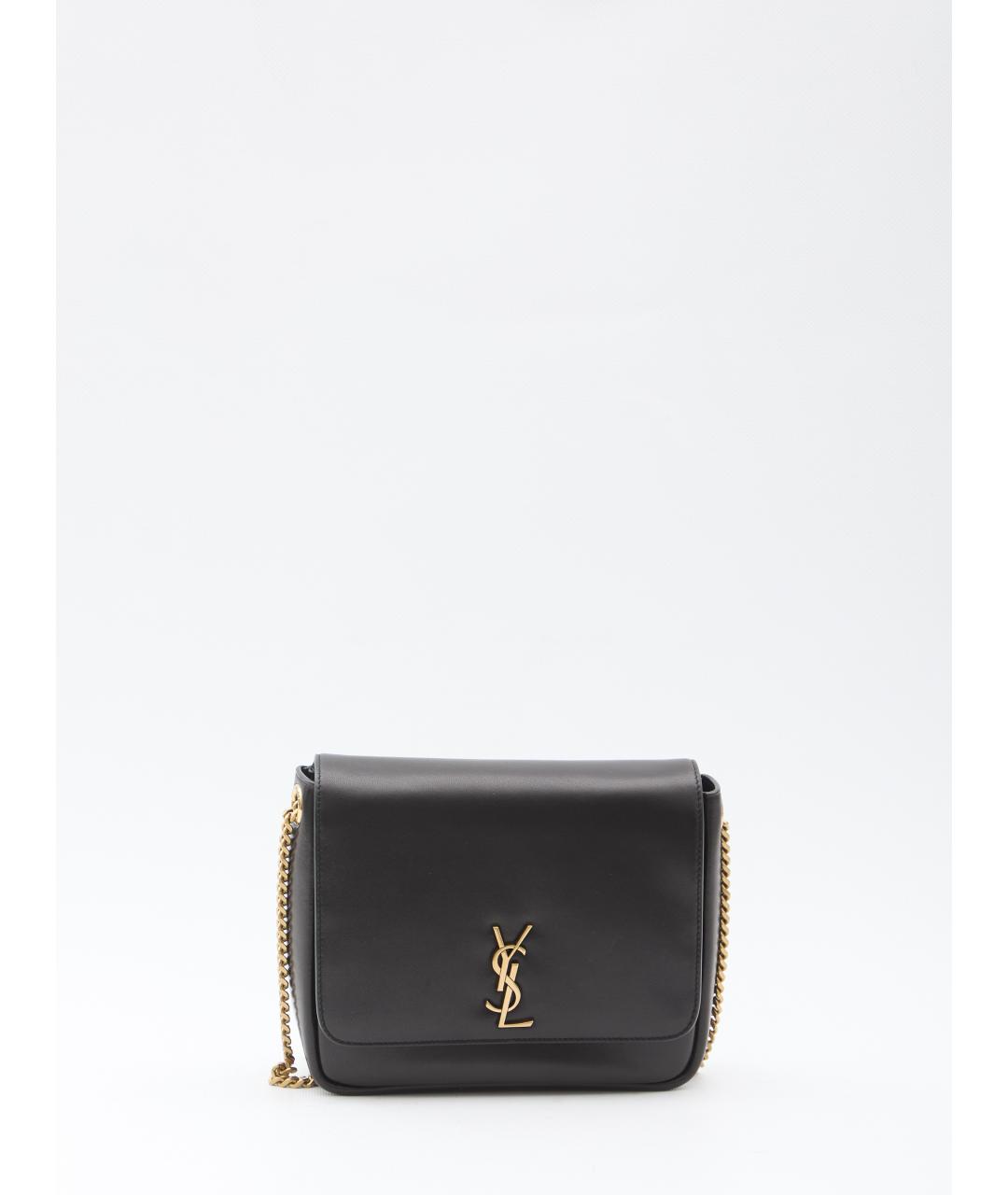 SAINT LAURENT Черная кожаная сумка через плечо, фото 5