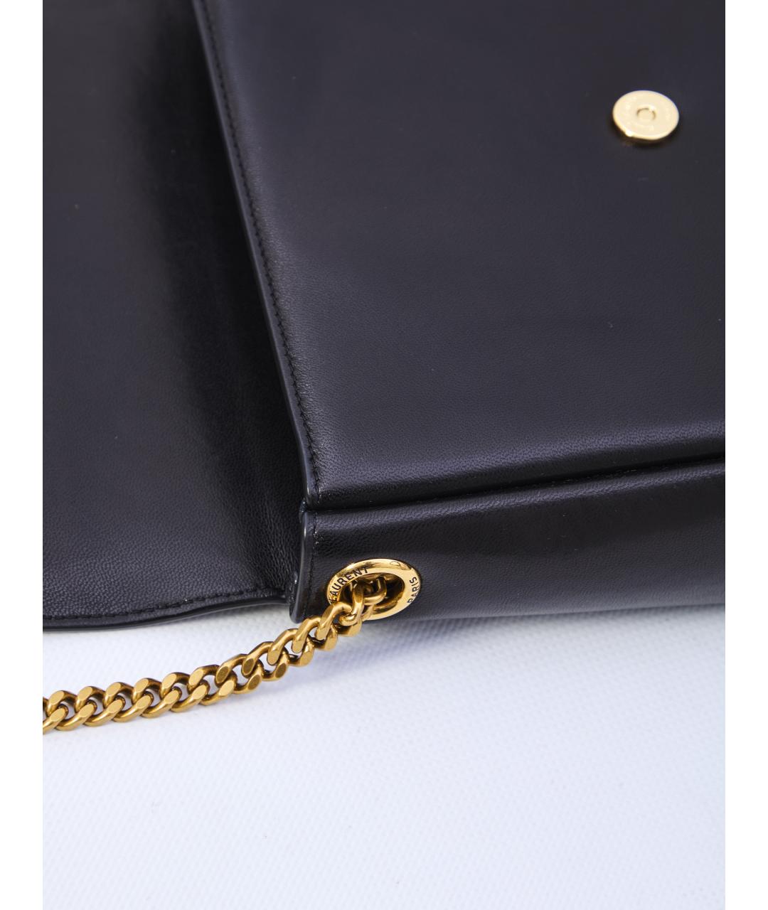 SAINT LAURENT Черная кожаная сумка через плечо, фото 4