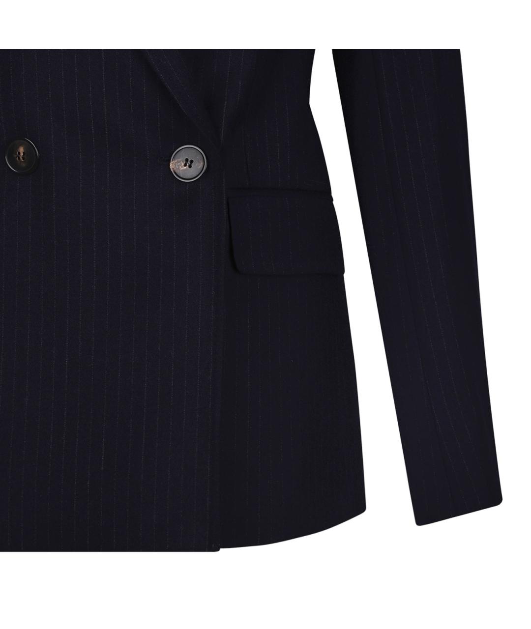 MAX MARA STUDIO Синий шерстяной жакет/пиджак, фото 4