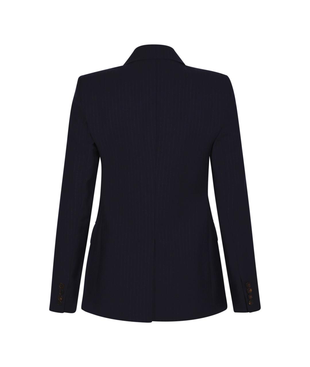 MAX MARA STUDIO Синий шерстяной жакет/пиджак, фото 2