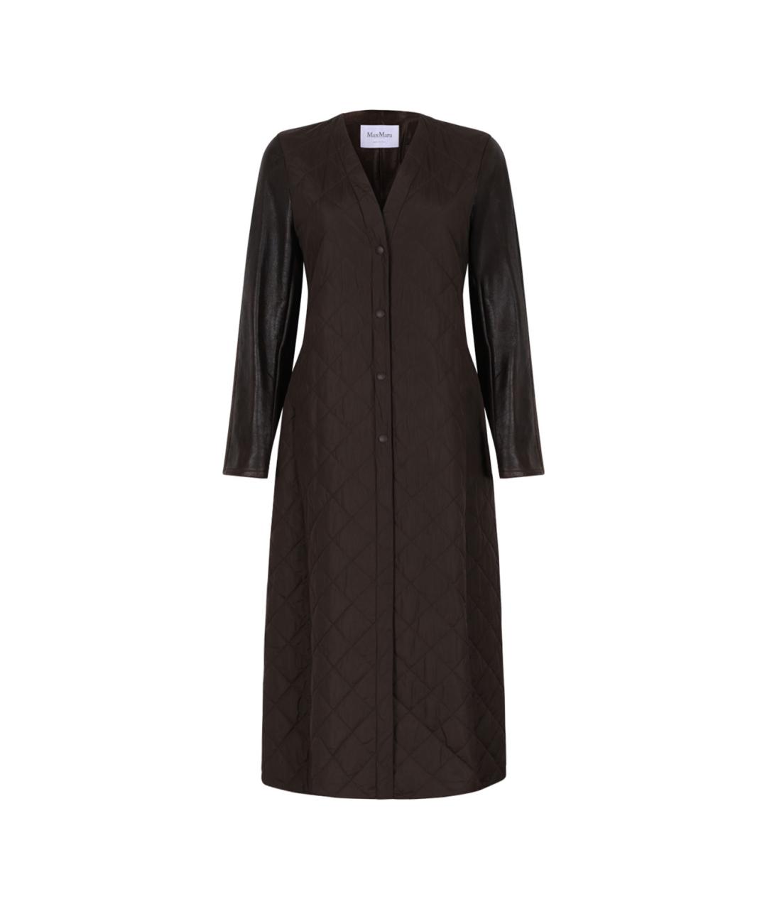 MAX MARA Коричневое полиамидовое пальто, фото 1