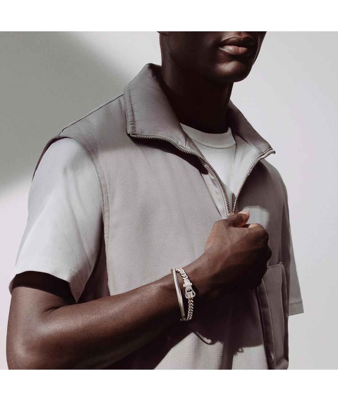 HERMES Серебрянный серебряный браслет, фото 4