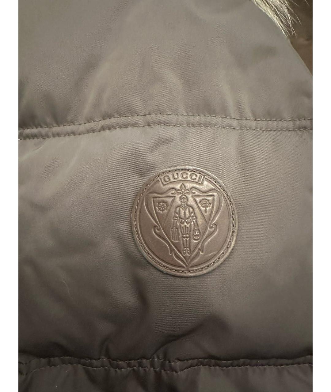 GUCCI Серый полиамидовый пуховик, фото 4