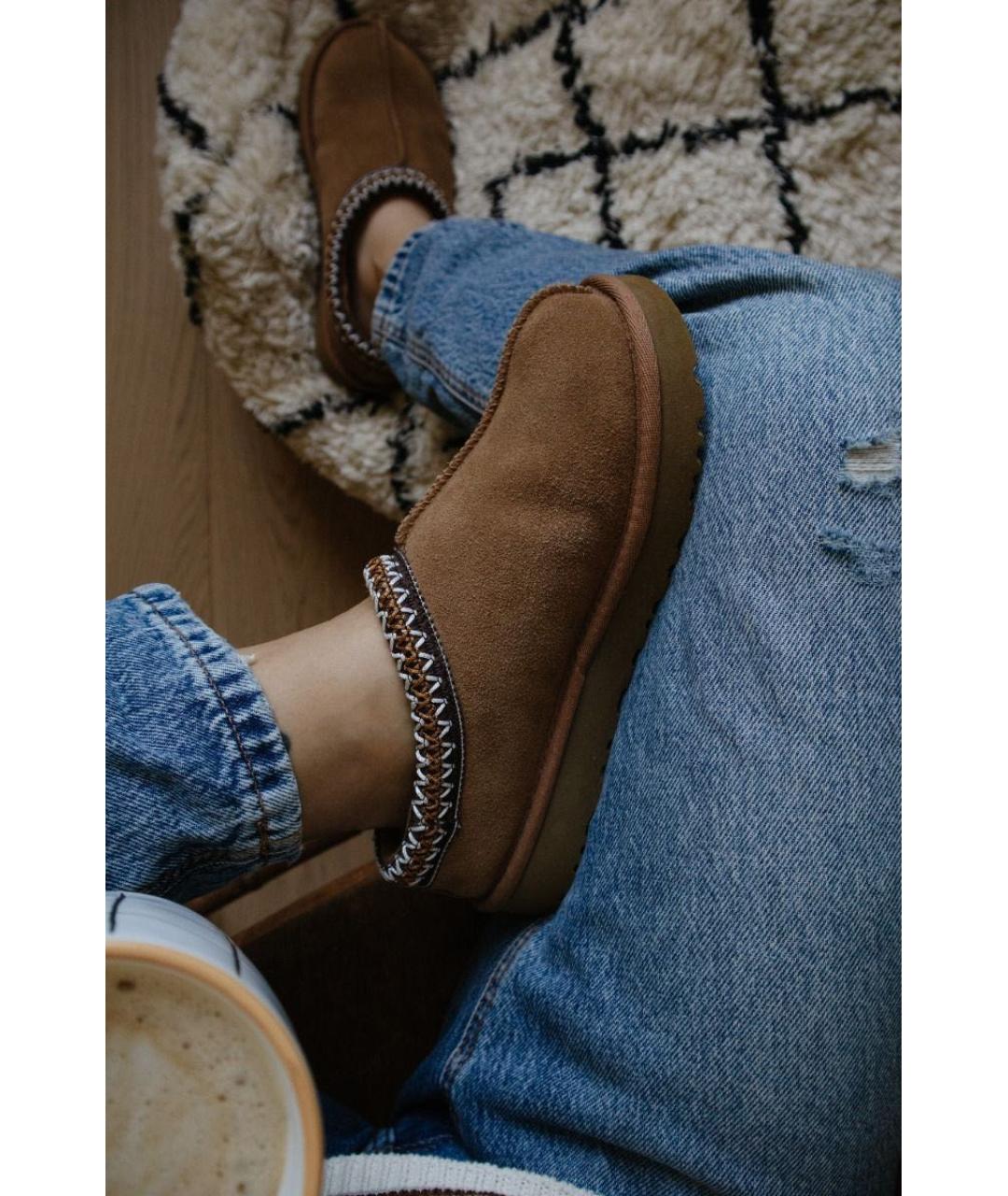 UGG AUSTRALIA Коричневые замшевые ботинки, фото 4