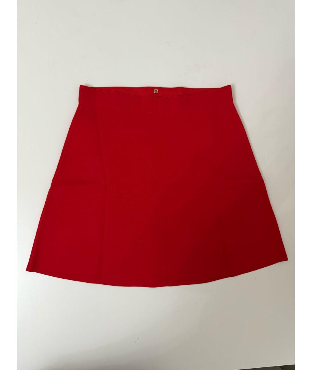SANDRO Красная вискозная юбка мини, фото 7