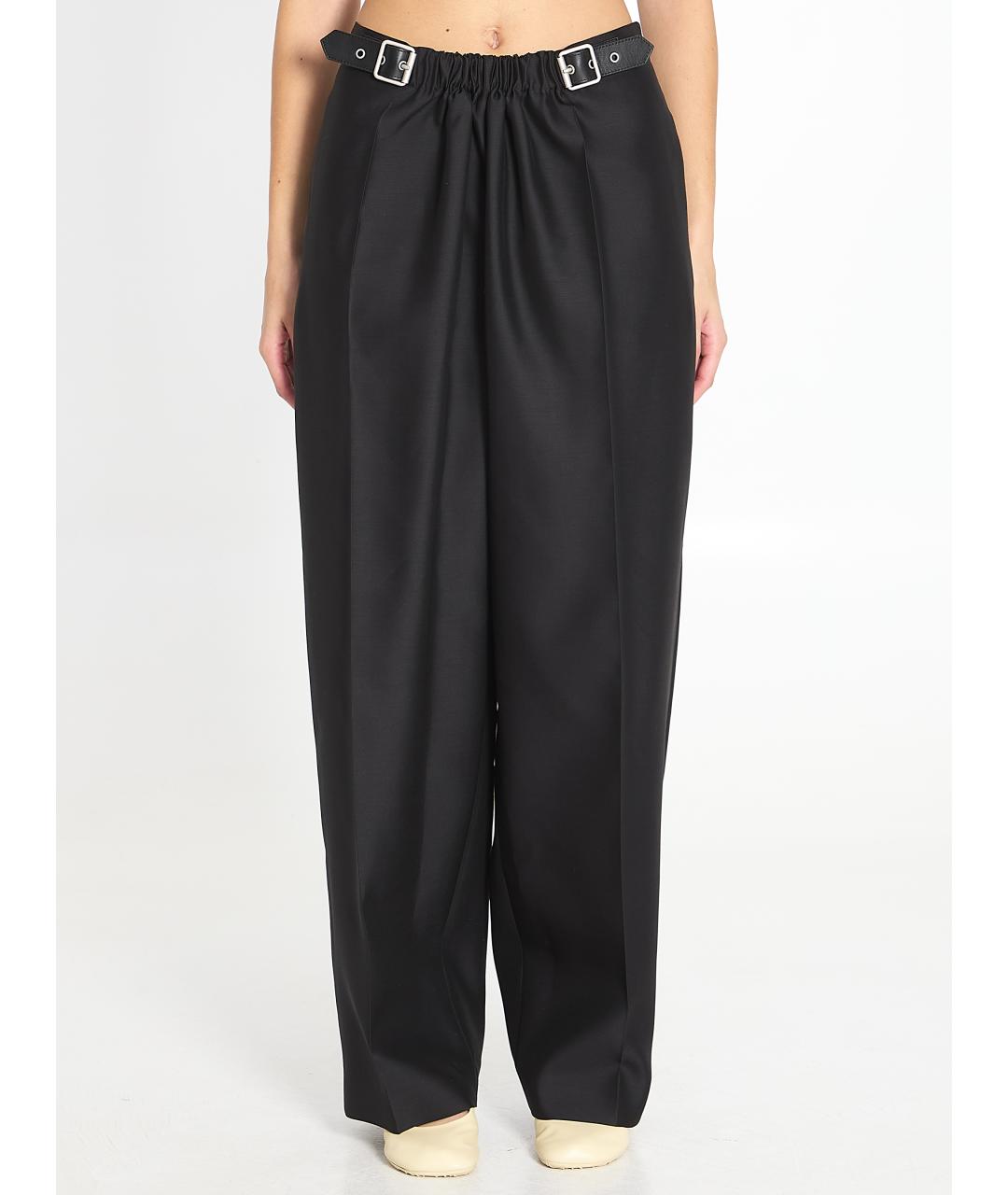 LOEWE Черные шерстяные прямые брюки, фото 5