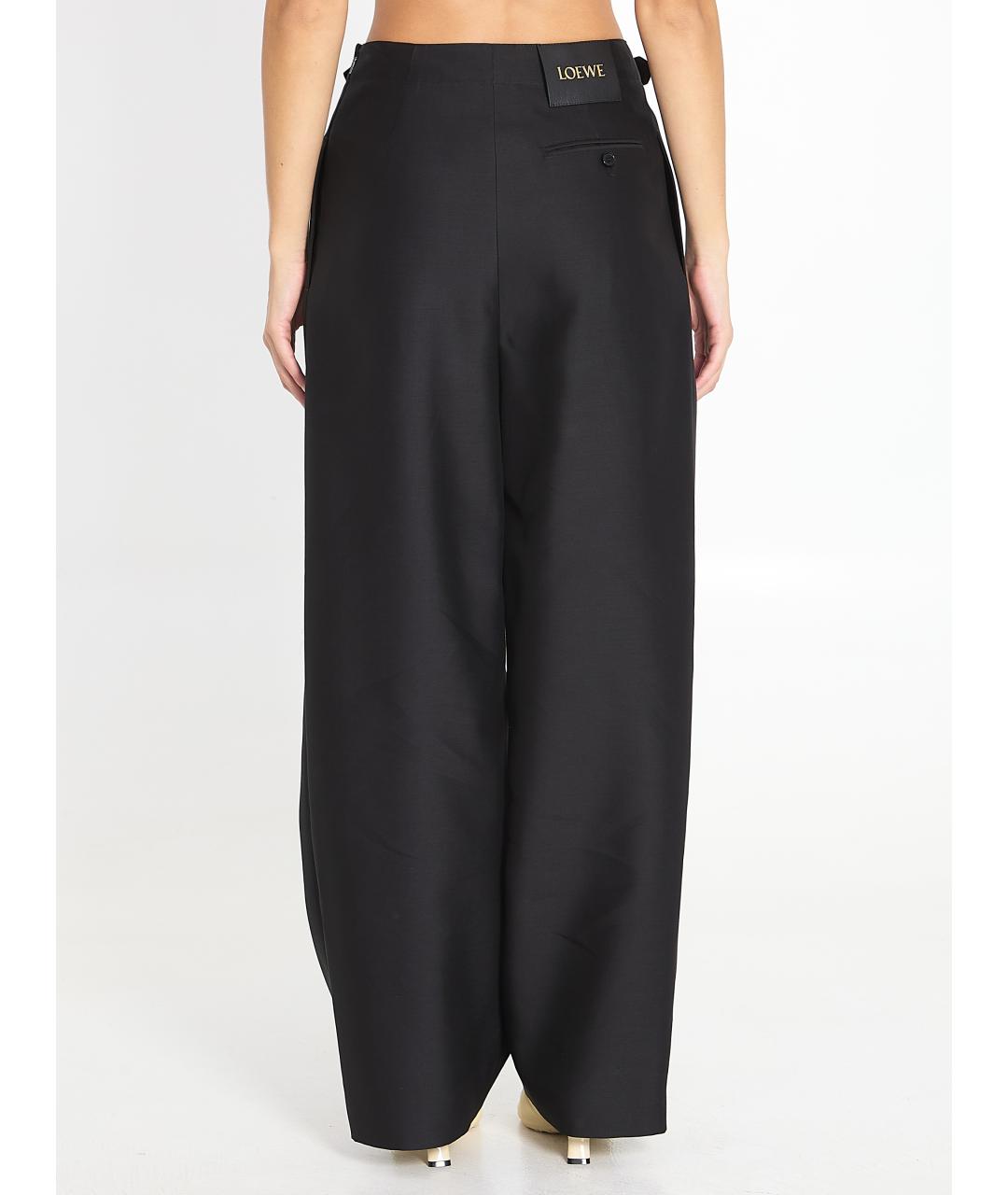 LOEWE Черные шерстяные прямые брюки, фото 4