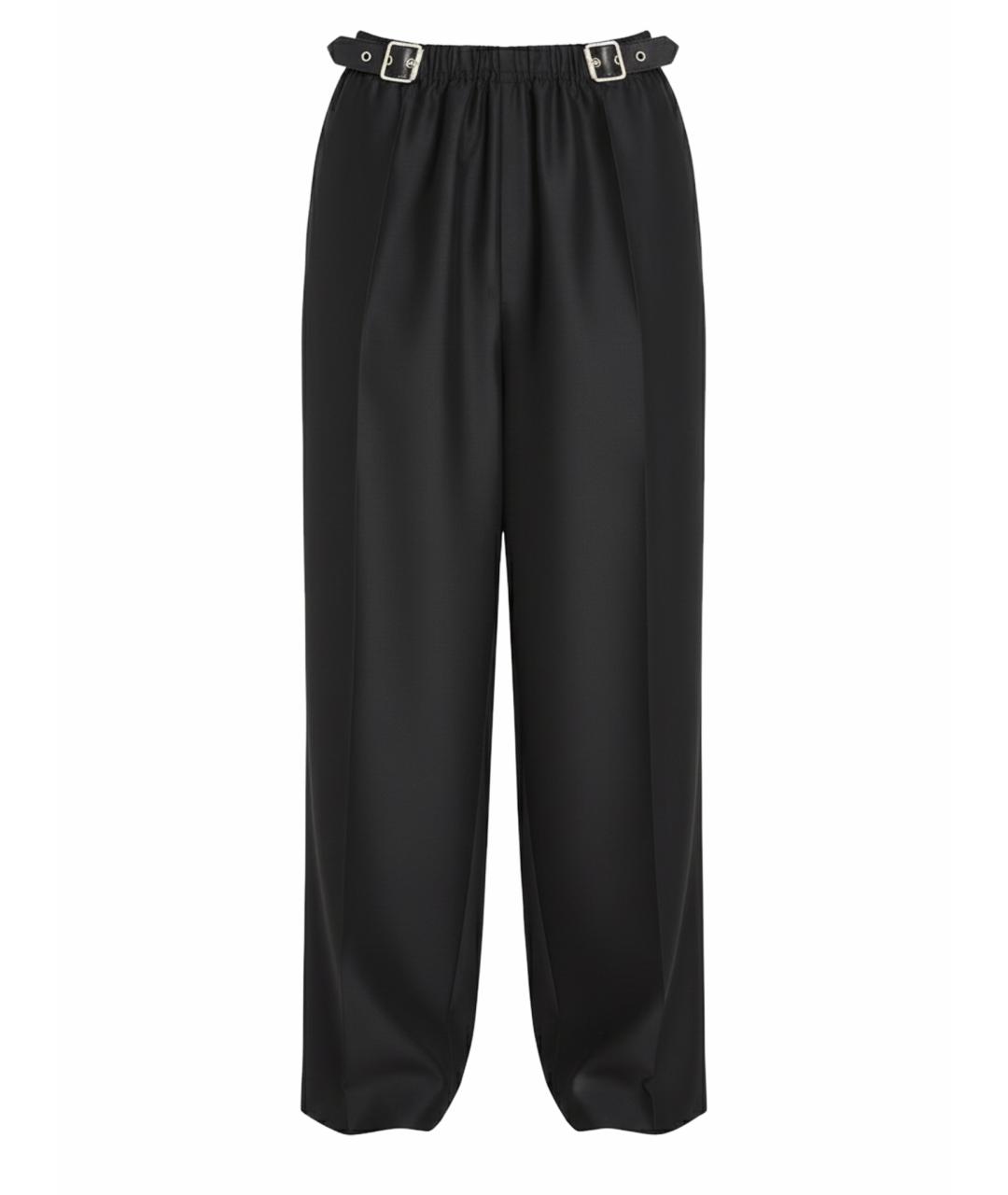 LOEWE Черные шерстяные прямые брюки, фото 1