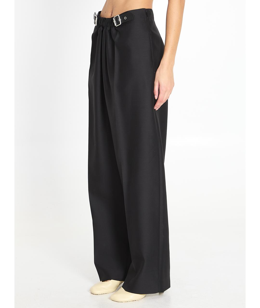 LOEWE Черные шерстяные прямые брюки, фото 2