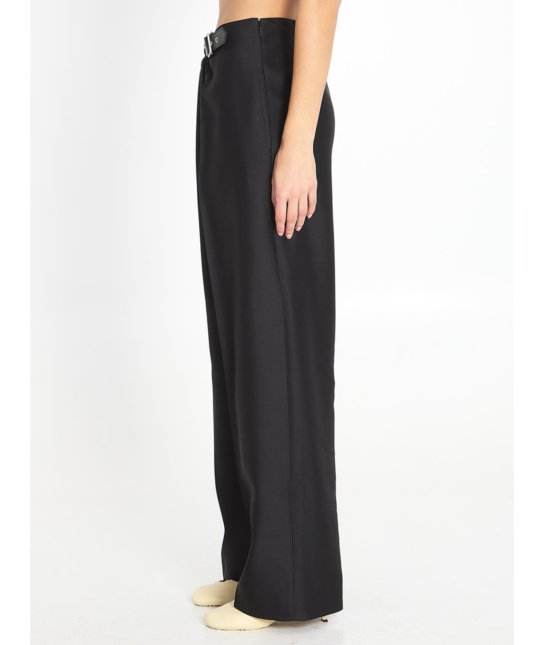 LOEWE Черные шерстяные прямые брюки, фото 3