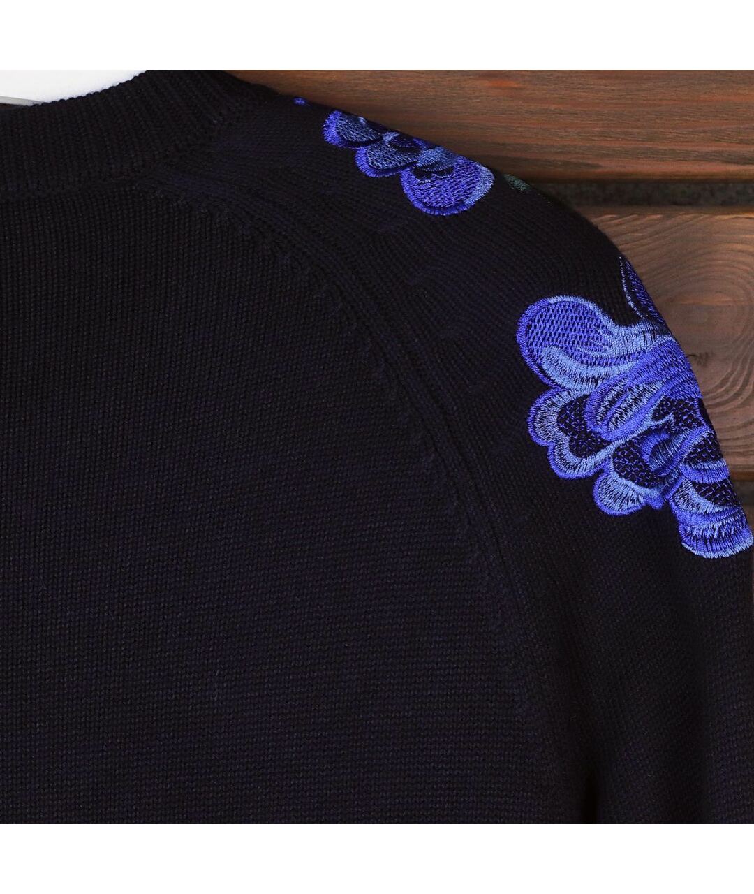 MARINA RINALDI Темно-синий вискозный джемпер / свитер, фото 5