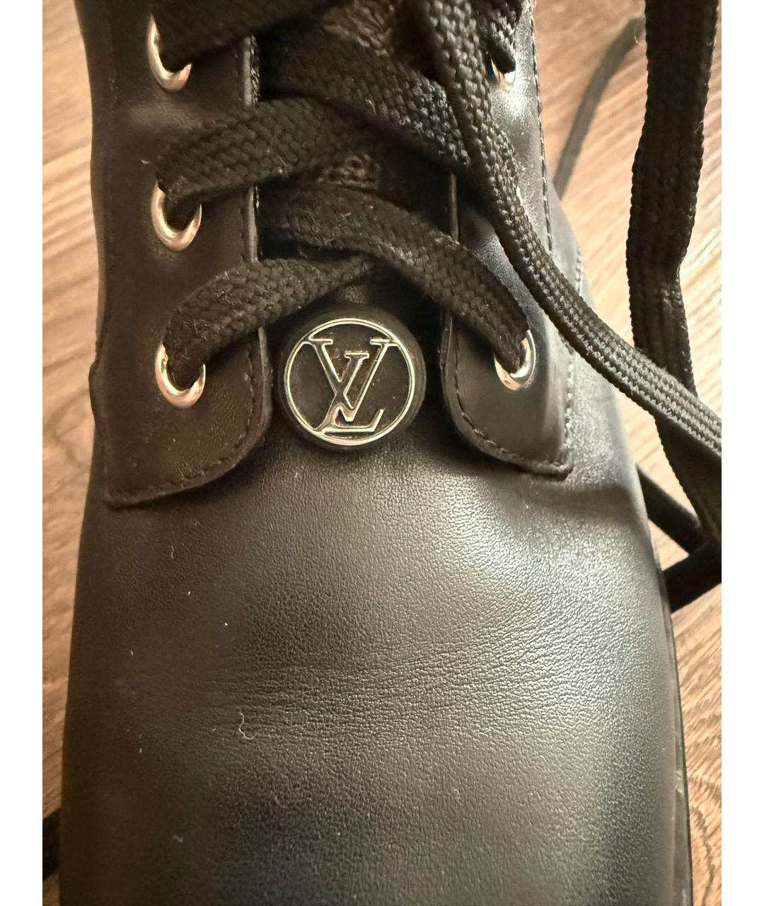 LOUIS VUITTON Черные кожаные ботинки, фото 6