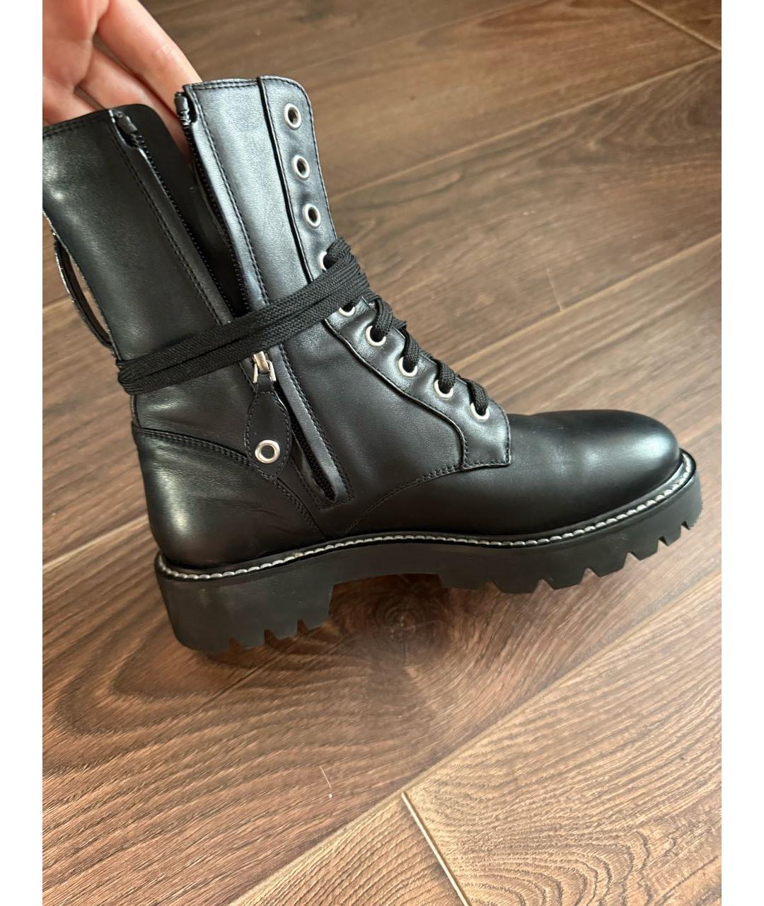 LOUIS VUITTON Черные кожаные ботинки, фото 3