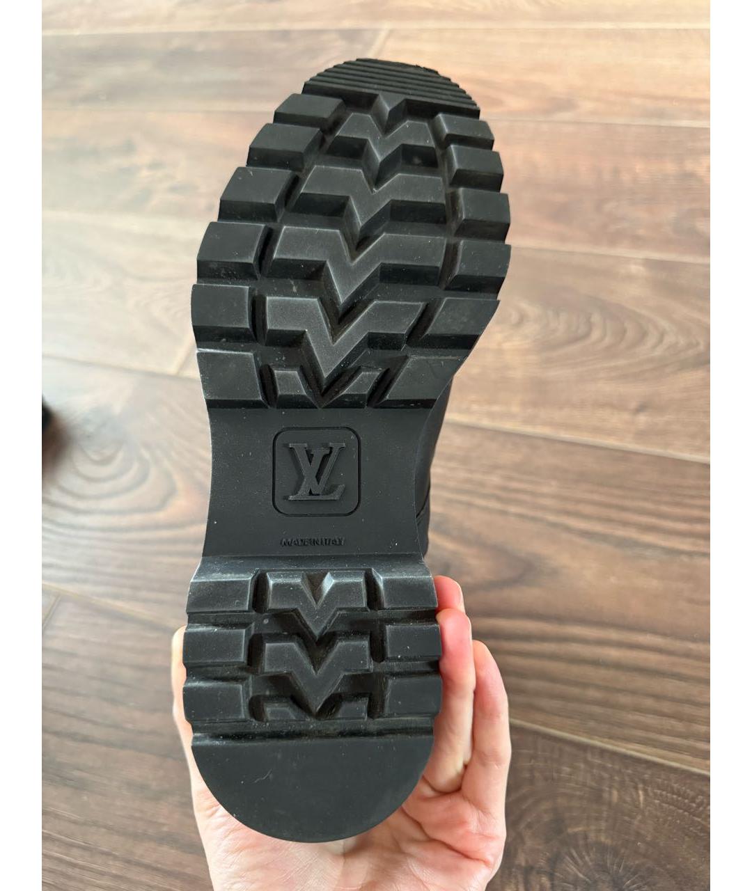 LOUIS VUITTON Черные кожаные ботинки, фото 5