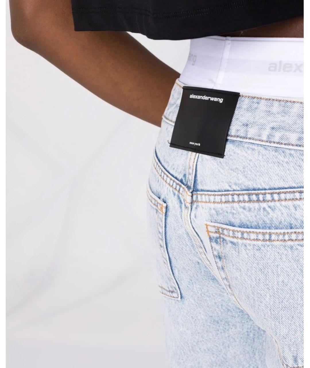 ALEXANDER WANG Голубые хлопковые прямые джинсы, фото 3