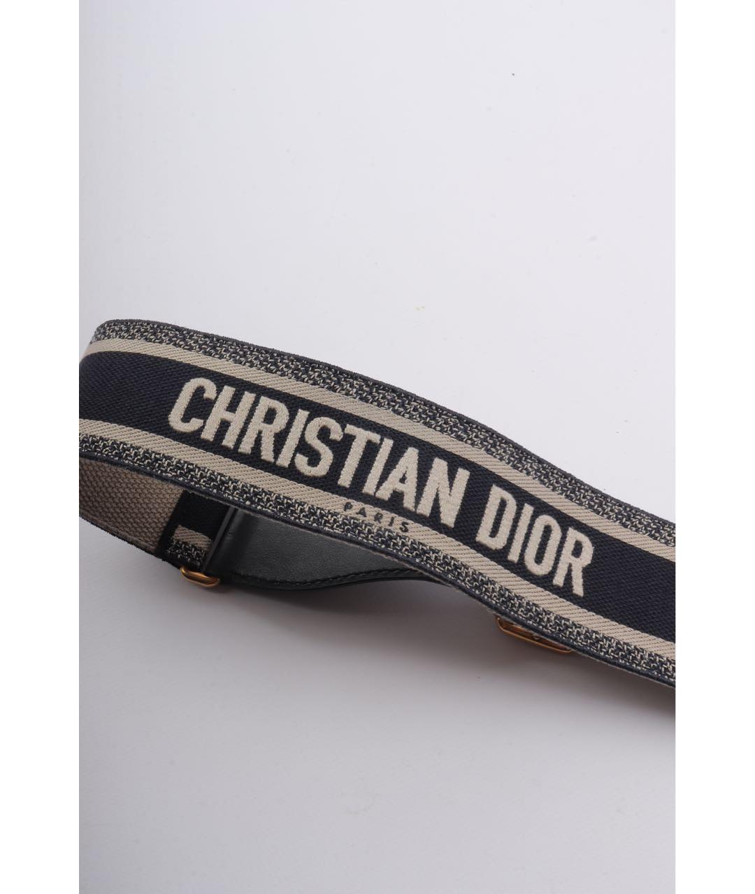 CHRISTIAN DIOR Темно-синий кожаный ремень, фото 4