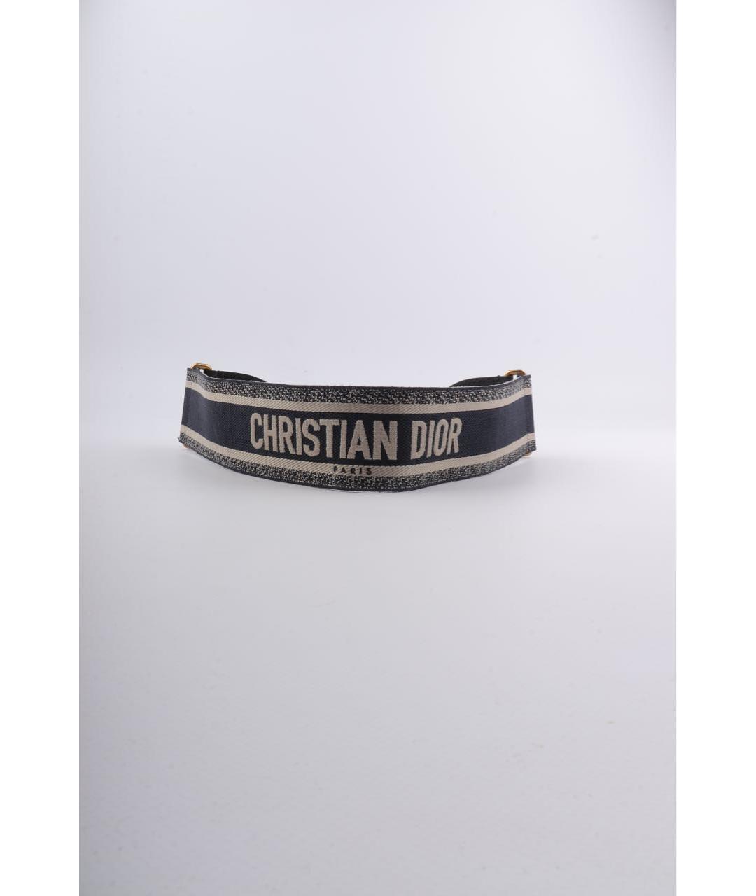 CHRISTIAN DIOR Темно-синий кожаный ремень, фото 2