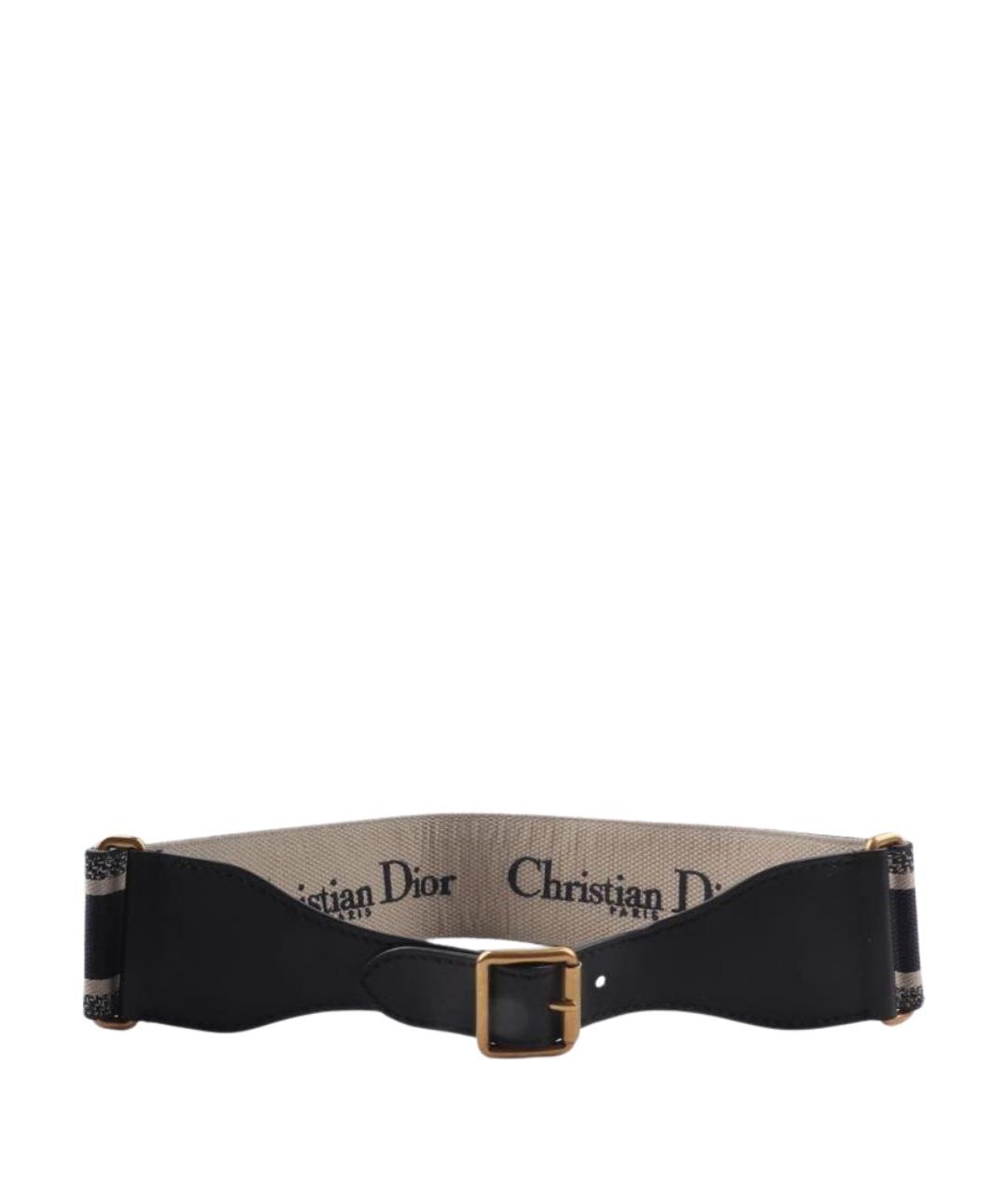 CHRISTIAN DIOR Темно-синий кожаный ремень, фото 1