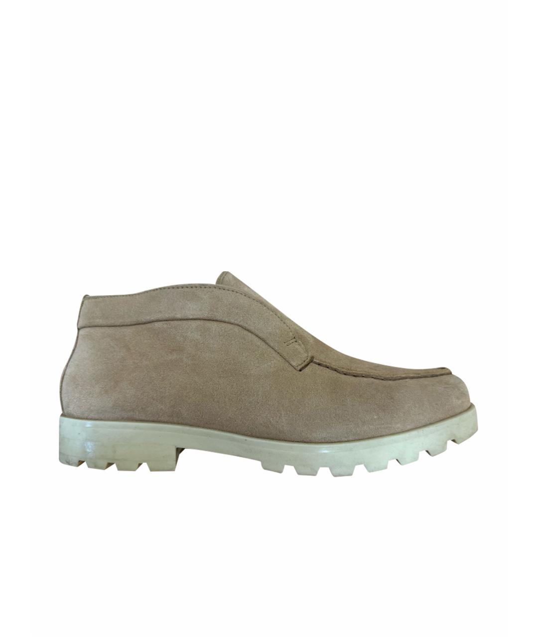 SANTONI Бежевые замшевые ботинки, фото 1