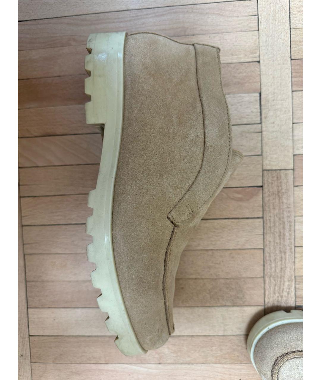 SANTONI Бежевые замшевые ботинки, фото 5
