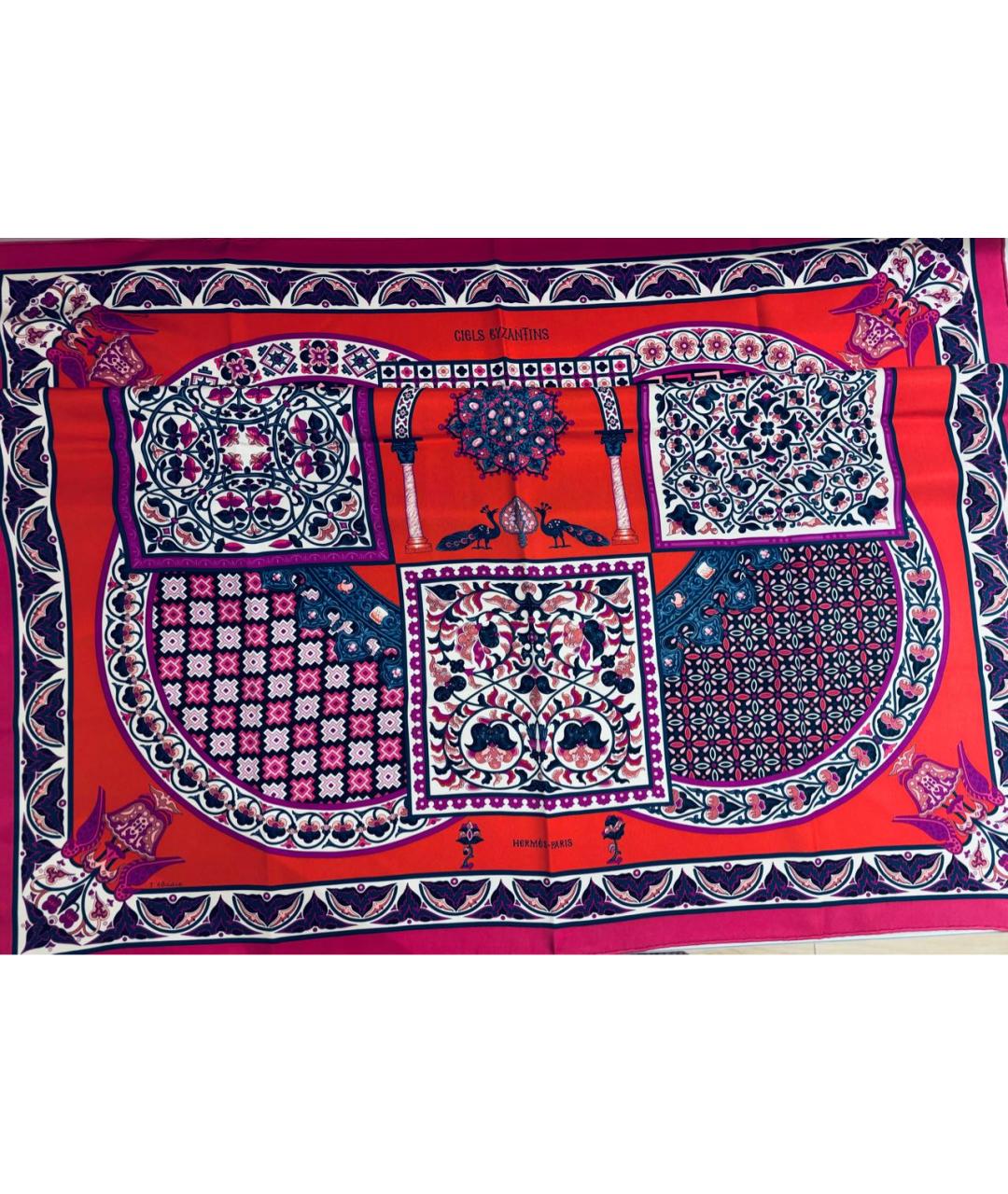 HERMES Мульти шелковый платок, фото 6