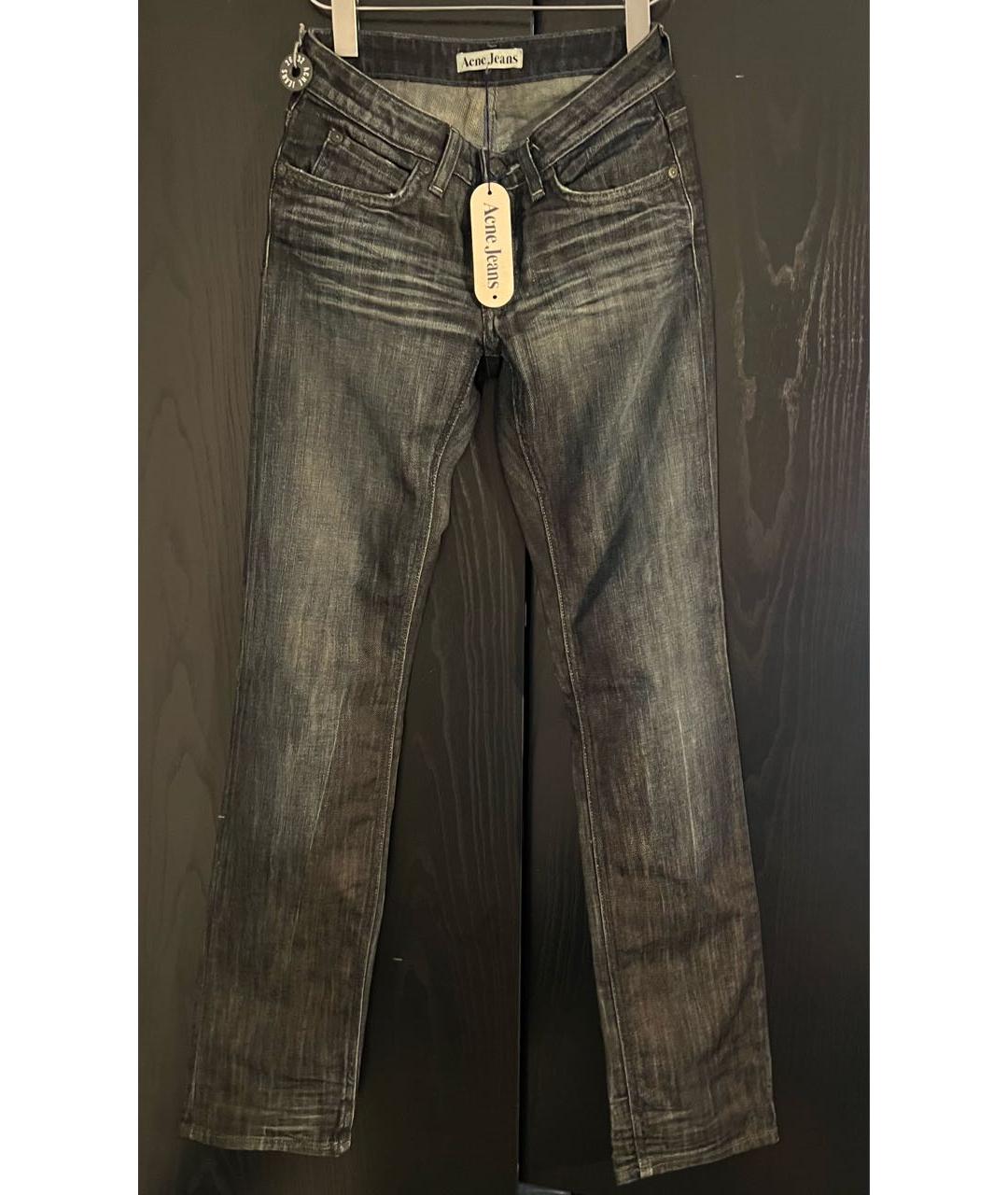 ACNE STUDIOS Темно-синие хлопковые прямые джинсы, фото 5