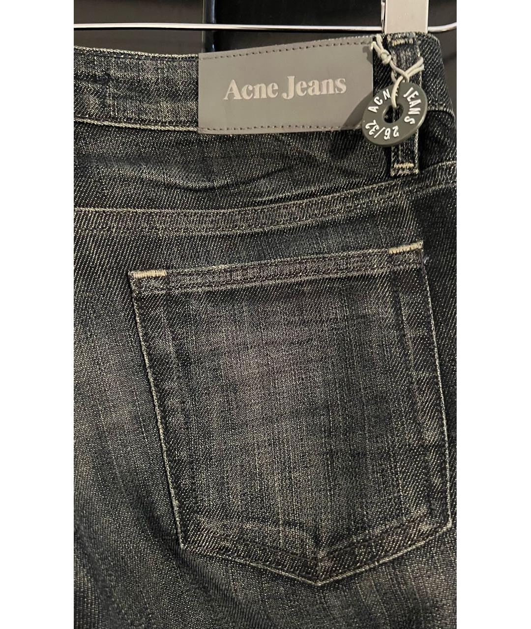 ACNE STUDIOS Темно-синие хлопковые прямые джинсы, фото 4