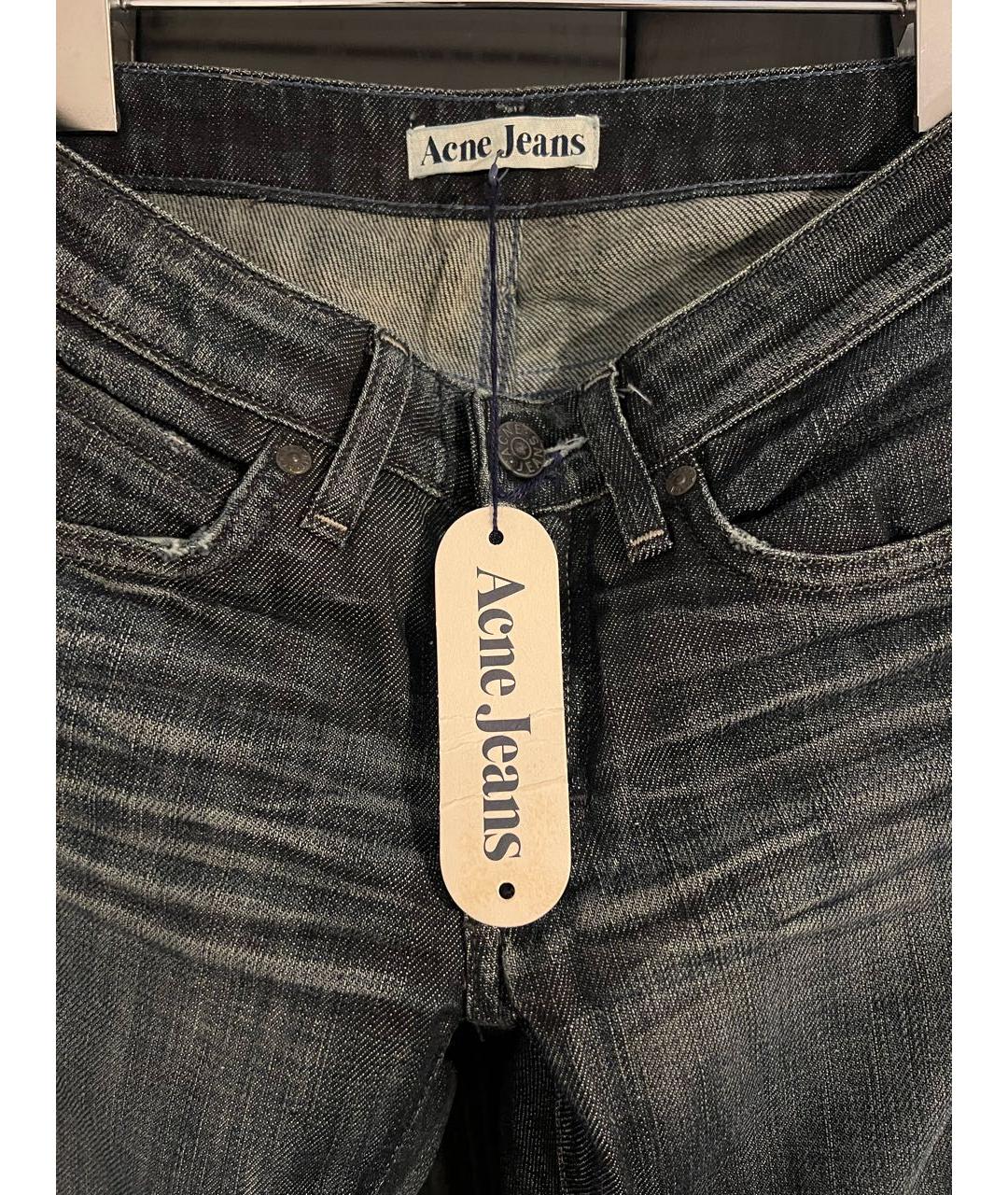 ACNE STUDIOS Темно-синие хлопковые прямые джинсы, фото 3